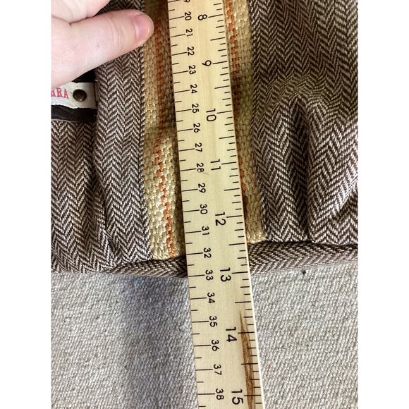 Catherine Parra Tote Women Herringbone Boho Leather Strap Artsy dark Academia - Picture 5 of 10